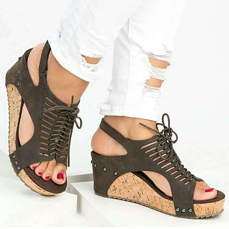 Open-Toe Roman Cutout Sandals