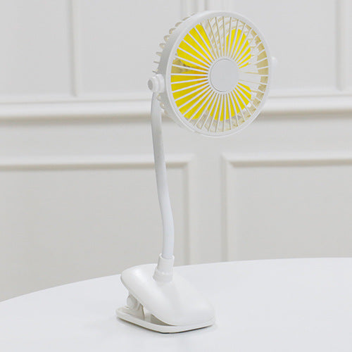 Rechargeable Clip Fan with Colorful LED Lights