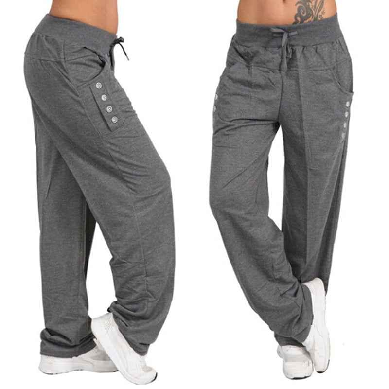 Plus Size Casual Jogger Pants for Women in Black/Gray