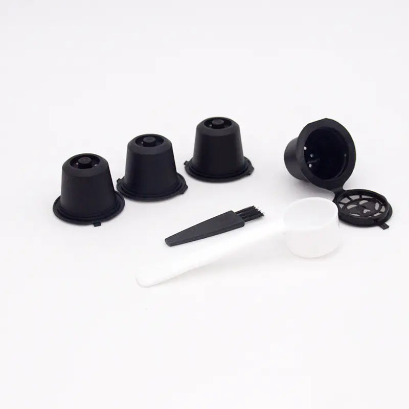 Reusable Coffee Capsule Set with Coffee Spoon (4 Pieces)