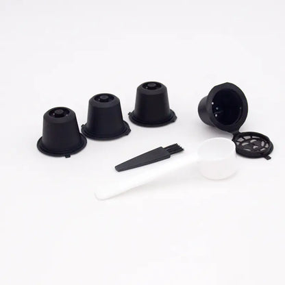 Reusable Coffee Capsule Set with Coffee Spoon (4 Pieces)