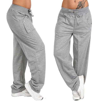 Plus Size Casual Jogger Pants for Women in Black/Gray