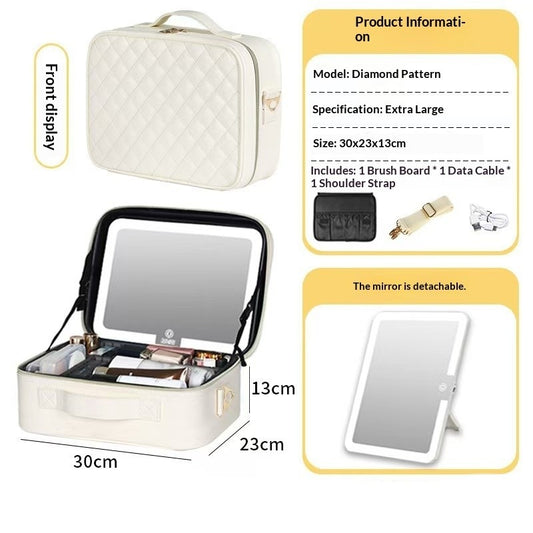 Premium Travel Makeup Bag with LED Mirror
