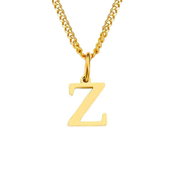14K Stainless Steel Necklace with 26 Letters