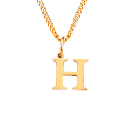 14K Stainless Steel Necklace with 26 Letters