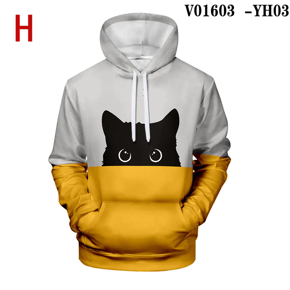 Trendy Cat Series 3D Digital Print Sweatshirt