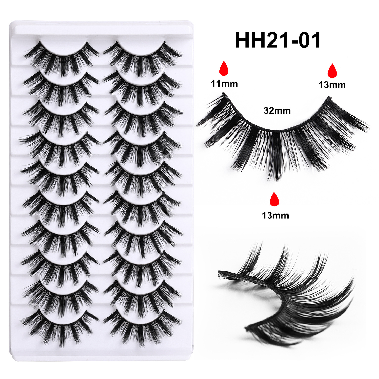 3D Handmade Faux Mink False Eyelashes - 10 Pairs