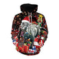 Elk Christmas Couple Hooded Sweater Print