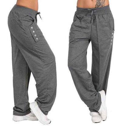 Plus Size Casual Jogger Pants for Women in Black/Gray