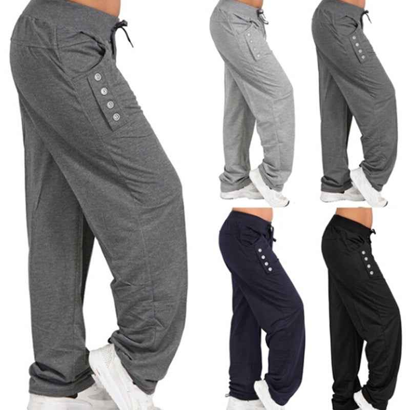 Plus Size Casual Jogger Pants for Women in Black/Gray