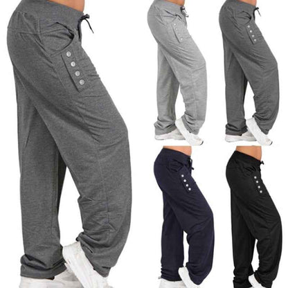 Plus Size Casual Jogger Pants for Women in Black/Gray