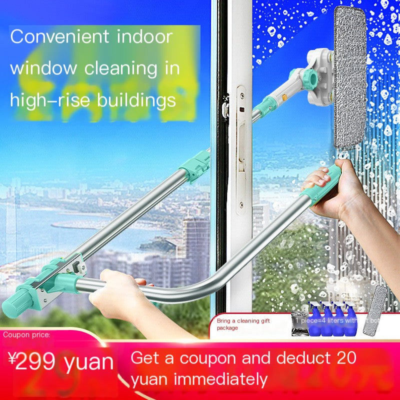 Window Cleaning Tool with Extendable Double-Sided Design