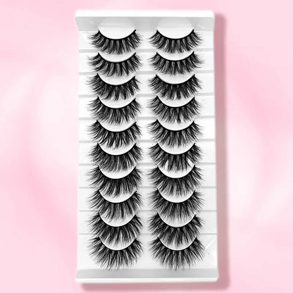 3D Handmade Faux Mink False Eyelashes - 10 Pairs