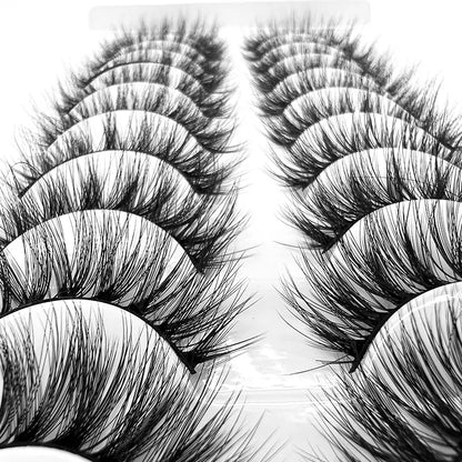 3D Handmade Faux Mink False Eyelashes - 10 Pairs