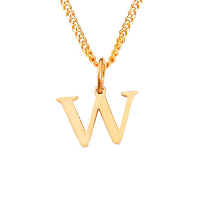 14K Stainless Steel Necklace with 26 Letters