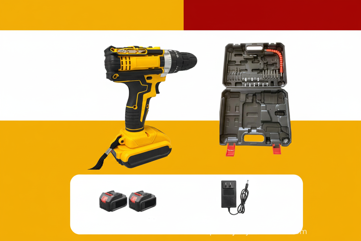 Brushed Impact Drill Lithium Battery High Torque Industrial Grade Hand Drill With Battery