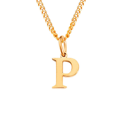 14K Stainless Steel Necklace with 26 Letters