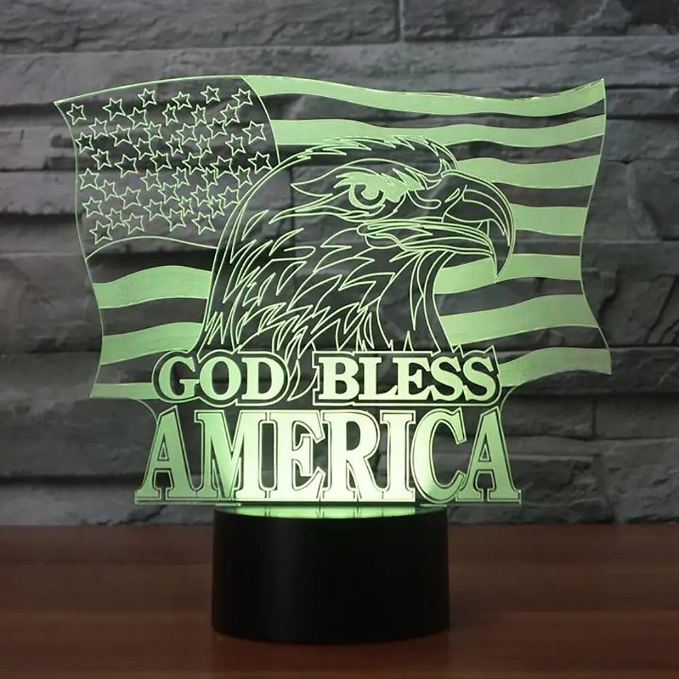 Színes érintőképernyős LED 3D Eagle éjszakai fény