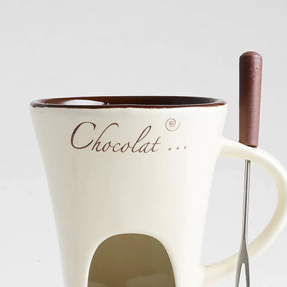 Ceramic Chocolate Warmer Mug for Perfectly Melted Chocolate Delights