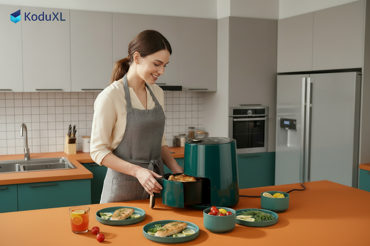 Intelligens, többfunkciójú, nagy kapacitású légsütő