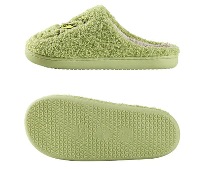 Cozy Grinch-Inspired Winter Cotton Slippers for Couples