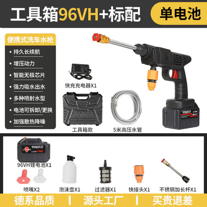 Nagynyomású, hordozható vezeték nélküli autómosó pisztoly