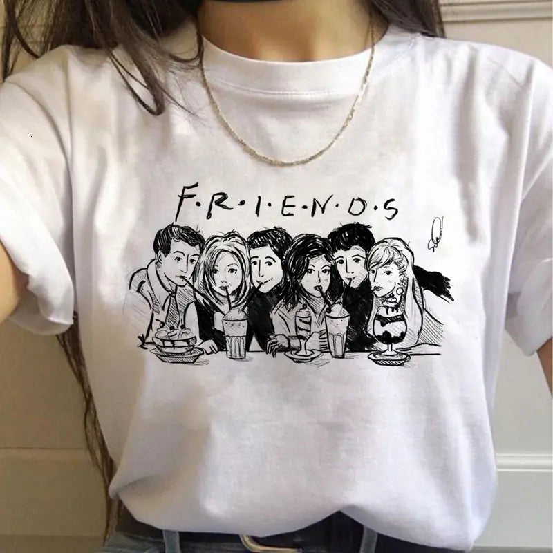 Friends TV Show Classic Letter Print T-Shirt