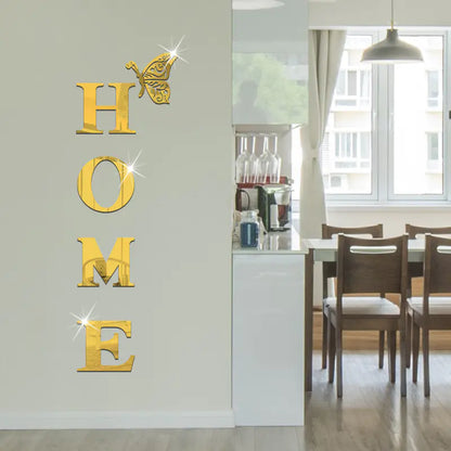 Wholesale Acrylic Letter Butterfly Mirror Wall Decor