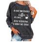 Coffee Personality Letter Print Sweatshirt for Women