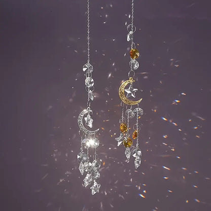 Faux Crystal Wind Chimes Dream Catcher for Decoration