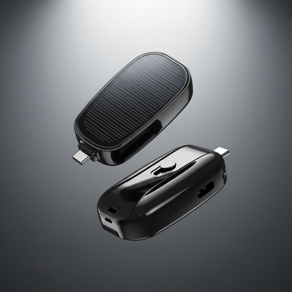 Compact Solar Phone Charger Mini Keychain Power Bank