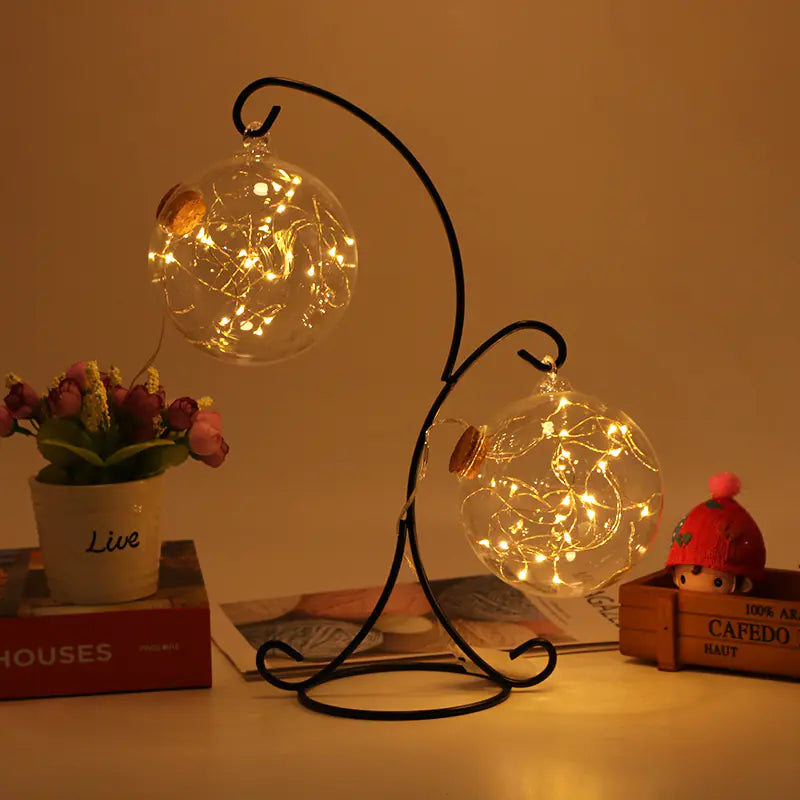 Kreatív LED éjszakai fény kívánságüveg parafa díszítéssel