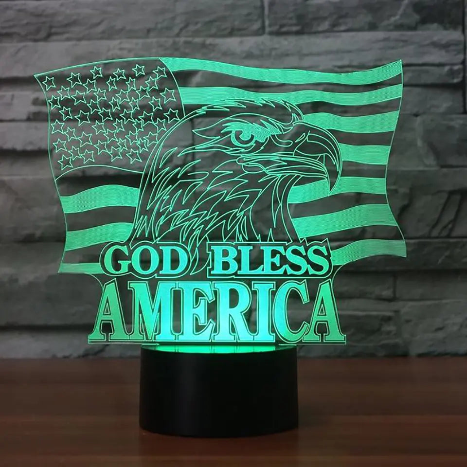 Színes érintőképernyős LED 3D Eagle éjszakai fény