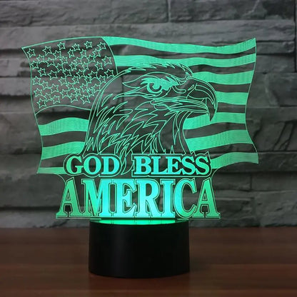 Színes érintőképernyős LED 3D Eagle éjszakai fény