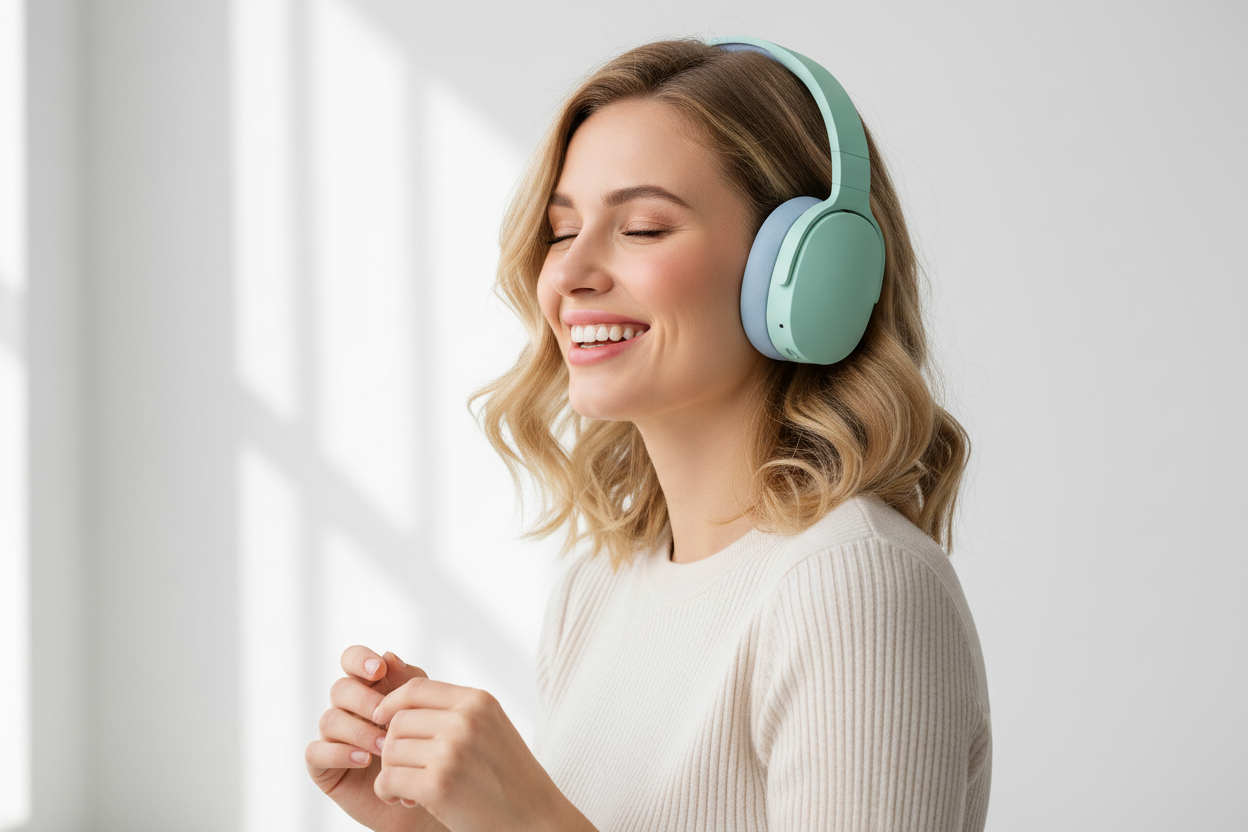 Foldable Wireless Bluetooth 5.1 Noise-Canceling Headphones