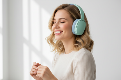 Foldable Wireless Bluetooth 5.1 Noise-Canceling Headphones