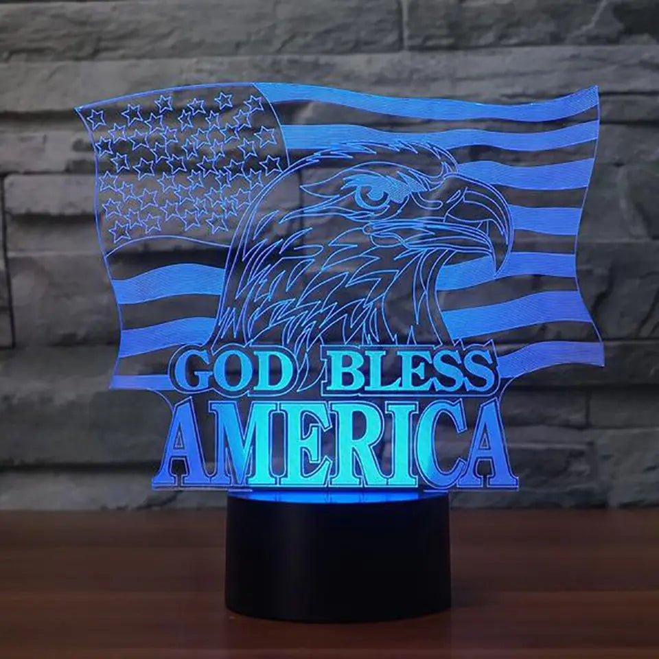 Színes érintőképernyős LED 3D Eagle éjszakai fény