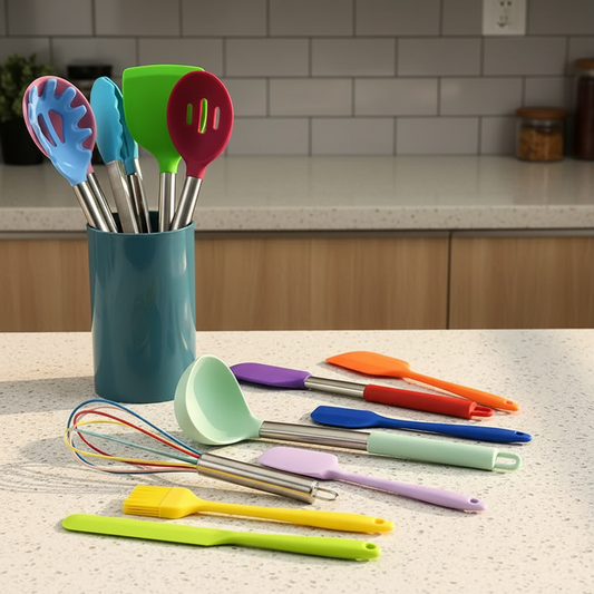 Color Silicone Kitchenware Set - 14 Cooking Tools