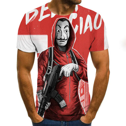 3D nyomtatott divatos férfi póló
