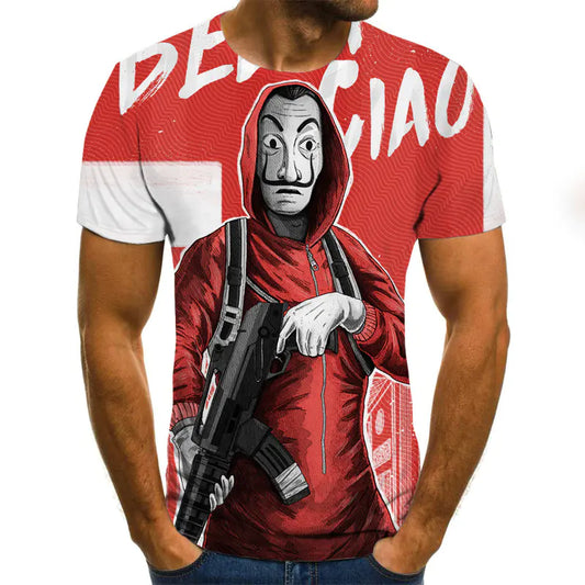 3D nyomtatott divatos férfi póló