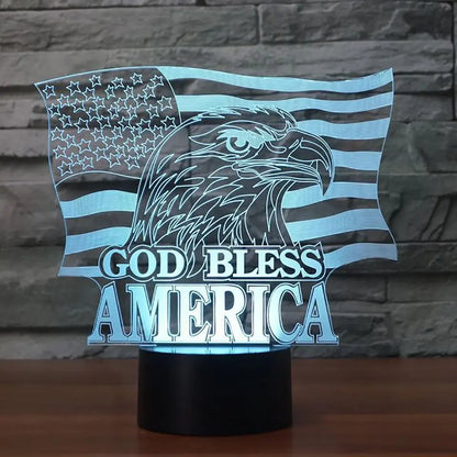 Színes érintőképernyős LED 3D Eagle éjszakai fény