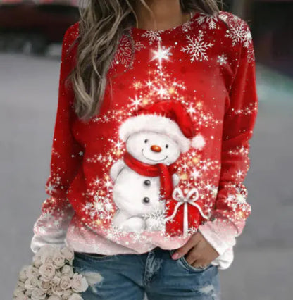 3D Digital Printed Christmas Women's Snowman Sweater