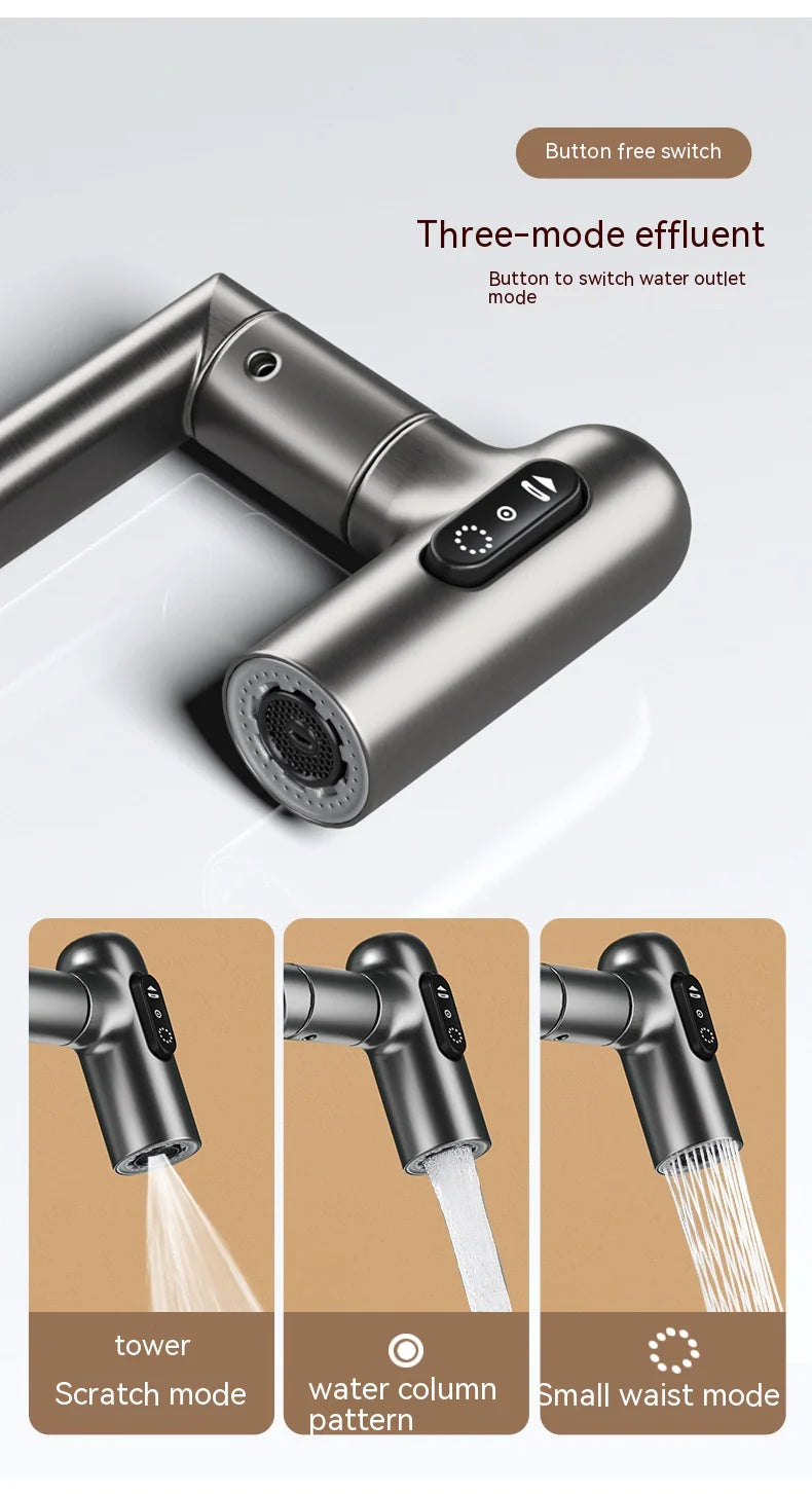 Rotating Digital Display Pull-Out Faucet