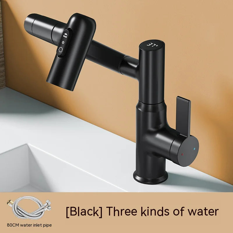 Rotating Digital Display Pull-Out Faucet