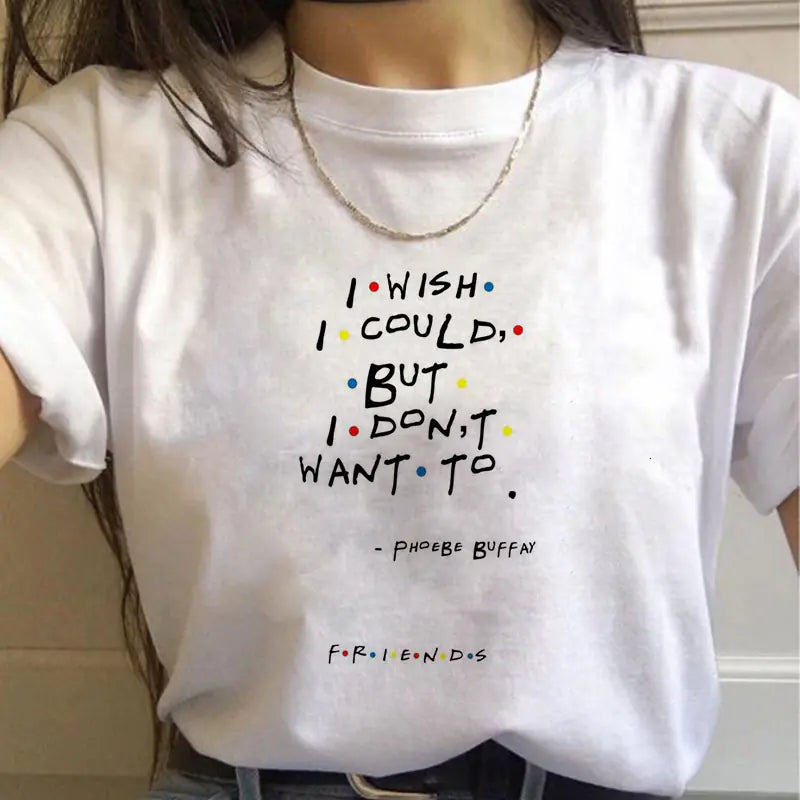 Friends TV Show Classic Letter Print T-Shirt