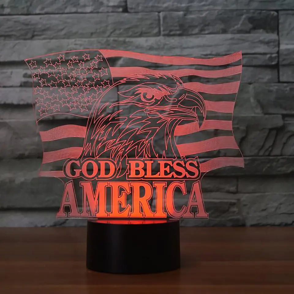 Színes érintőképernyős LED 3D Eagle éjszakai fény