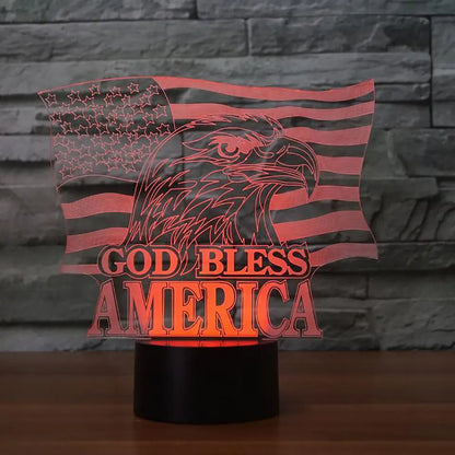 Színes érintőképernyős LED 3D Eagle éjszakai fény