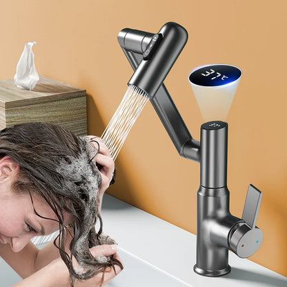 Rotating Digital Display Pull-Out Faucet
