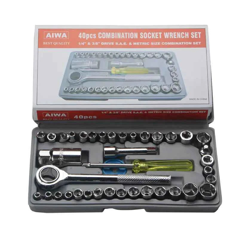 40-Piece Automotive Motorcycle Tool Socket Set