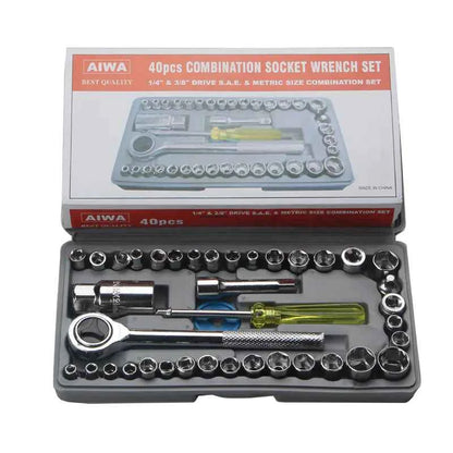 40-Piece Automotive Motorcycle Tool Socket Set